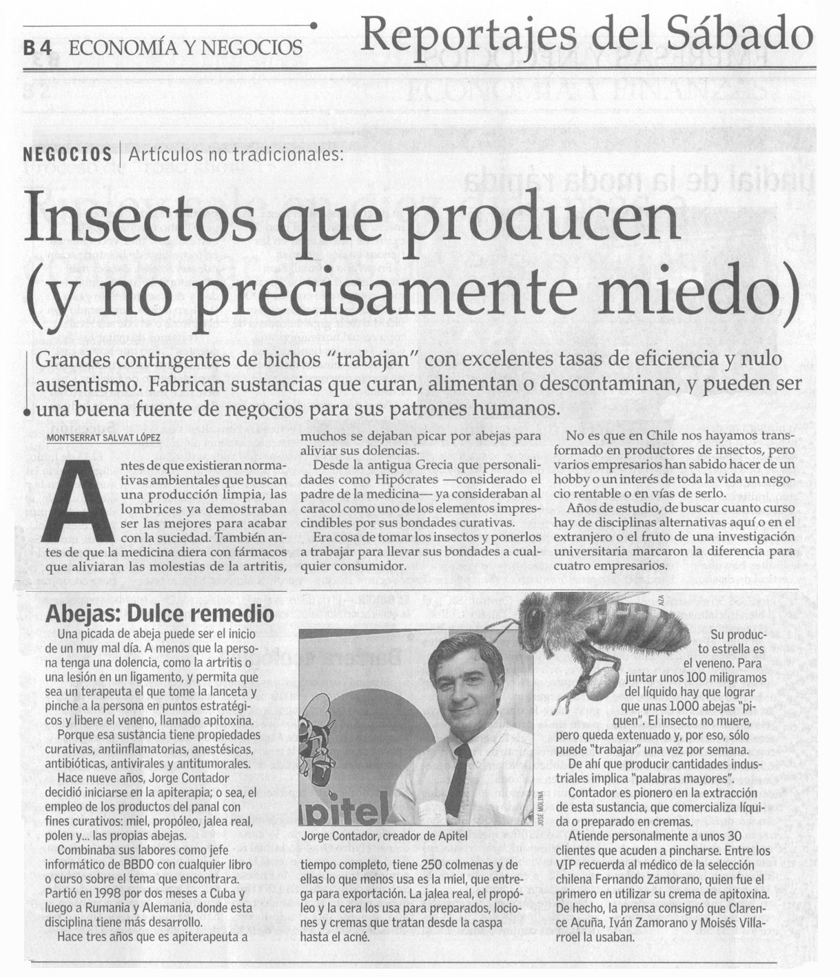 reportaje el mercutio jorge contador apiterapia
